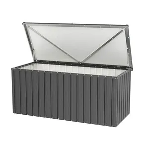 TEPRO Universalbox Store Large - Aufbewahrungsbox in Anthrazit - Robuste Metall-Aufbewahrungsbox mit 870 l Fassungsvermögen, ideal für Garten und Terrasse. Maße: 172,8x78,5x72,45 cm.