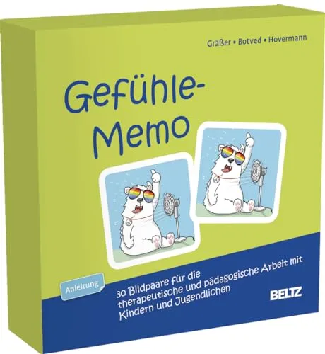 Gefühle-Memo: Spielend Emotionen entdecken - Gesellschaftsspiel mit 30 Memo-Karten zur Förderung des Gesprächs über Gefühle – ideal für Therapie und Beratung, trainiert Konzentration und Gedächtnis.