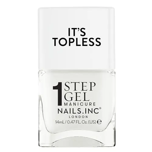 Nails Inc Topless Emma (leuchtend weiß) – Gel-Nagellack ohne UV – 1-Schritt-Maniküre mit ca 8 Tagen Halt – Schnelltrocknend, vegan & 21-free – Set für Erwachsene & Kinder, ohne Base/Top Coat