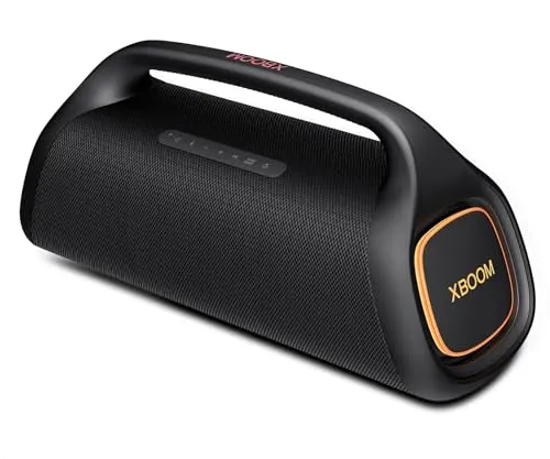 LG XBOOM Go XG9Q Bluetooth-Lautsprecher 80 W - Tragbare Bluetooth-Lautsprecher mit 80 W Leistung, IP67 wasser- und staubdicht, 24 Stunden Akkulaufzeit und anpassbarer Stroboskop-Beleuchtung für das perfekte Party-Feeling.