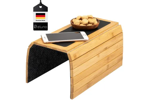 eluno Tabletttisch aus Bambus mit rutschfester Ablage