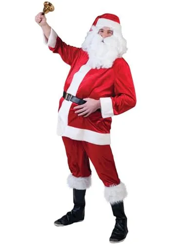 Funny Fashion 693002 - Nikolaus Anzug, Santa velvet (Vest, pants, hat, belt), Größe 52-54