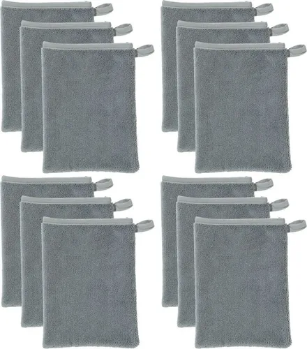 Erwin Müller Waschhandschuh Abschminkhandschuh 12er-Pack, Microfaser, Microfaser Uni