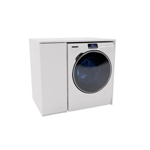 MRBLS_HOME Waschmaschinenschrank 96 X 88,5 X 62 cm (B/H/T) – Überbauschrank mit Stauraum für Trockner oder Geräte – Schrank für Waschmaschine – Trockner Schrank (Weiß Matt)