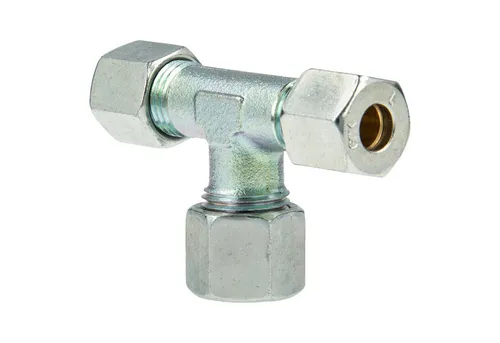 GOK Wasserrohr Schneidringverschraubung Typ TR - T-Stück - reduziert, 8 x 12 x 8 mm Schneidring Messing