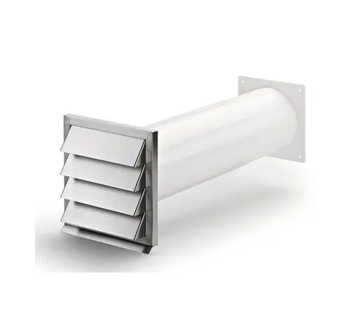 Naber COMPAIR flow 125 Klima-E Mauerkasten - Dunstabzugshauben-Zubehör mit Rückstauklappe und Edelstahl-Außenjalousie, ideal für eine effiziente Luftzirkulation und einfache Installation.