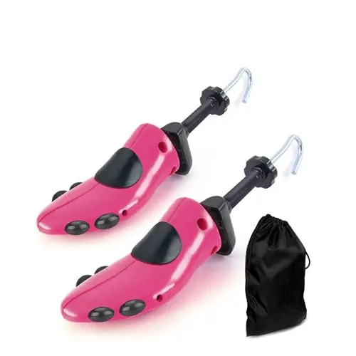 CuteHome 1 Paar Schuhspanner Herren, 2 Wege Schuhdehner, Einstellbare Breite und Länge Schuhdehner Schuhweiter,Rot