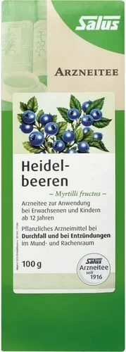 Produktbild HEIDELBEEREN ARZNEITEE Myrtilli fructus Bio Salus 100 g