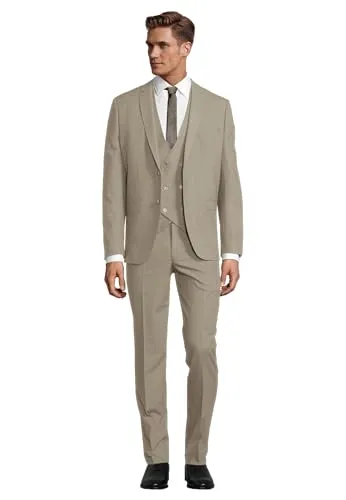 SteffenKlein Anzug Slim-Fit (3-tlg) beige|grau 56 in beige von Steffen Klein