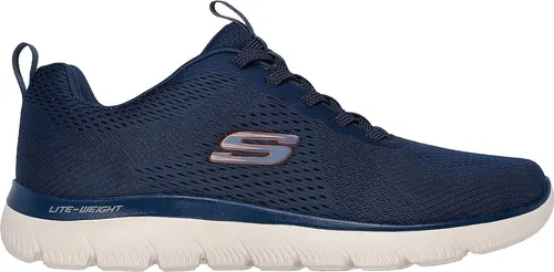 Skechers Summits - Eckler Herren Laufschuhe in Blau, Größe 47 EU - Bequeme Skechers Sneaker mit Memory Foam für optimalen Tragekomfort. Ideal für Freizeit und Sport, rutschfeste Sohle und elastische Schnürung bieten perfekte Anpassung.