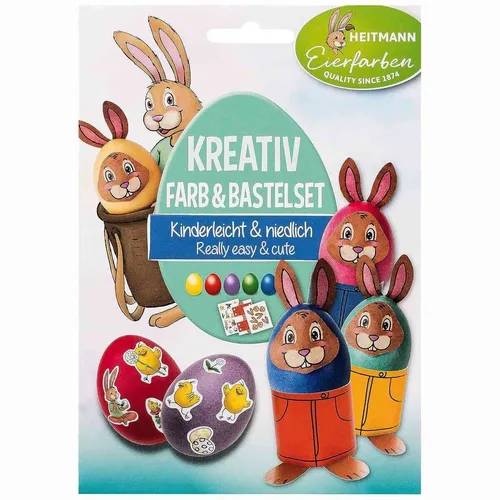 BRAUNS-HEITMANN Eierfarbe Kreativ Bastelset - Farben + Sticker + Bastelutensilie