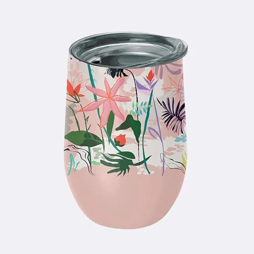 chic.mic Thermobecher - Trinkbecher bioloco office 420 ml Edelstahl (Marsh flowers)