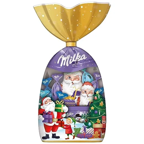 Milka Weihnachtsmischung – Bunter Mix aus Alpenmilch-Schokolade mit Weihnachtsfiguren, Bonbons und Mini Snow Balls – 224g