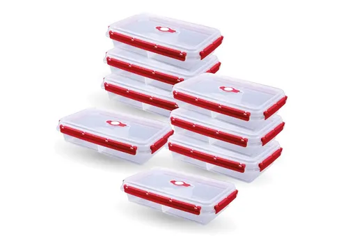 Tontarelli Frischhaltedose Brotdose 2 L, Kunststoff mit Trenner, (8-tlg), Vorratsdose für Lebensmittel - Aufbewahrungsbox luftdicht - Meal Prep