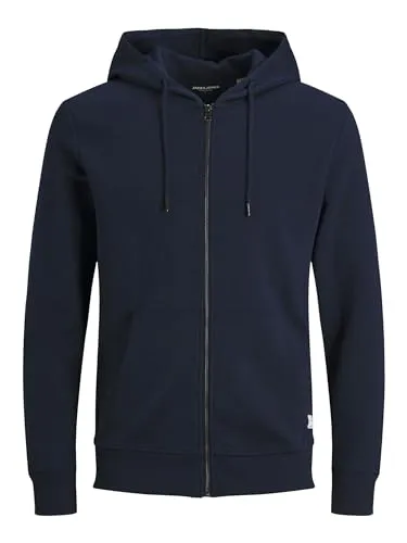 JACK & JONES Herren Hoodie JJEBASIC Zip - Plussize 7XL in Navy Blazer - Kapuzenpullover für Herren in Übergröße, bietet lässigen Stil und höchsten Tragekomfort von JACK & JONES PLUS.