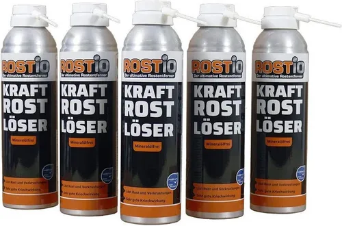 Rostio Kraft Rostlöser Spray für Schrauben Muttern Rostentferner (5-St)