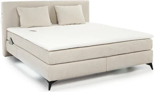 luma-home Boxspringbett 20016 mit LED-Beleuchtung und USB-Ladeports - Modernes Boxspringbett (180x200 cm) mit hervorragendem Liegekomfort dank 7-Zonen-Tonnentaschen-Federkernmatratzen. Inklusive praktischer LED-Beleuchtung und USB-Ladeports für einen stilvollen Schlafbereich.