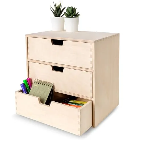Creative Deco Schubladen-Box | 3 Schubladen von CREATIV DEKO