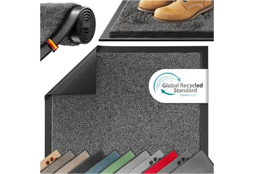 KESSER Fußmatte Schmutzfangmatte rutschfest für Innen- & Außenbereich, Höhe: 7 mm, Teppich für Wohnungseingang, Büro & Vorzimmer