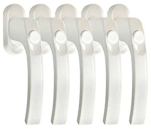 Fenstergriff Set FG 6 Weisss mit Druckknopf 5 Stück Rasterolive Fensterbeschlag Fenstergriffe