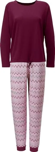 Erwin Müller Damen-Schlafanzug Single-Jersey Beere Größe 38