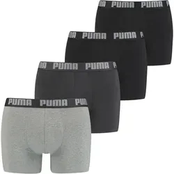 Puma MEN EVERYDAY BOXER 4P ECOM, XL, black-grey - Boxershorts im praktischen 4er-Pack, ideal für sportliche Männer. Mit weichem Logo-Webbund und aus elastischem Baumwollstretch für optimalen Tragekomfort.