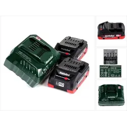 Metabo Akku Basis Set 18 V mit 2x LiHD 4,0 Ah Akkus - Praktisches Akku Basis Set mit 18 V Spannung und 4 Ah Kapazität. Ideal für leistungsstarke Elektrowerkzeuge und vielseitige Anwendungen.