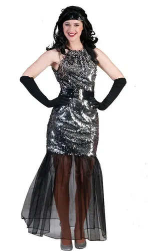 Funny Fashion Kostüm Charleston Show Kostüm Cecilia - 20er 30er Jahre Damen Silber
