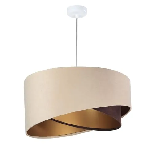 Pendelleuchte Marlon Ø50cm – Beige Gold Braun - Deckenlampe für den Innenbereich mit modernem Design und E27 Fassung, ideal für Esszimmer oder Wohnzimmer, sorgt für stilvolle Beleuchtung.