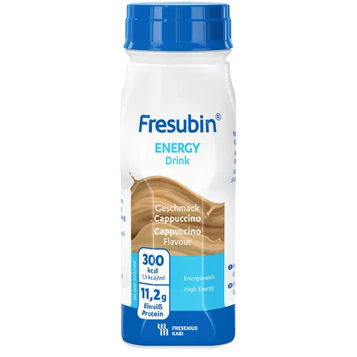 Fresubin energy DRINK Cappuccino 200 ml - Nährstoffreiche Trinknahrung für unterwegs - Arzneimittel - Ideal für eine schnelle Energiezufuhr, perfekt für Patienten und aktive Menschen.