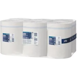 Tork Starke Mehrzweck-Papierwischtücher M2 - 2-lagig, 6 Rollen mit je 457 Blatt, saugfähig und ideal für schnelle Reinigung in stressigen Situationen