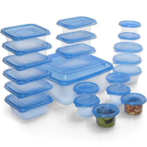 Freshly Contained 21-Teilig Frischhaltedosen Set - Vorratsdosen-Sets: BPA-freie, luftdichte Behälter in 5 Größen, ideal zum Einfrieren und Mikrowellengebrauch. Langlebig und auslaufsicher - perfekt für Mahlzeiten und unterwegs.