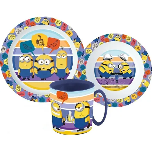 Minions Film Geschirrset Besteck Set Frühstücks Kinder Cartoon KITA 265ml