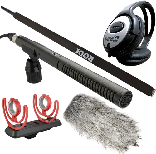 RØDE NTG-2 Mikrofon Set mit Deadcat, SM3R Halterung und Boompole - Professionelles Kondensatormikrofon mit Supernierencharakteristik, ideal für hochwertige Audioaufnahmen. Inklusive Windschutz, Mikrofonhalterung und Tonangel für maximale Flexibilität.