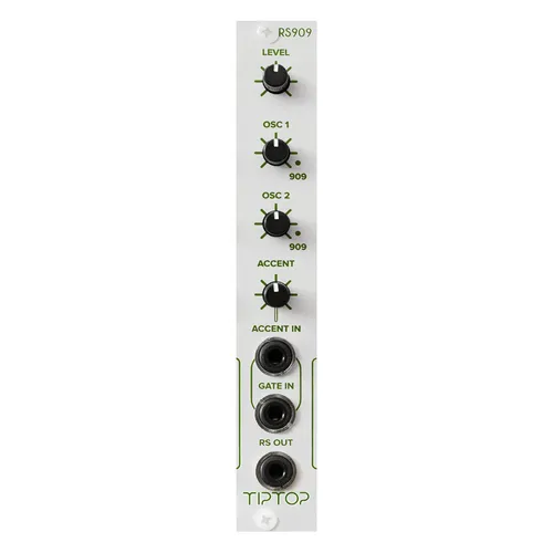 Tiptop Audio RS909 White - Analoges Drum Modul - Synthesizer & Soundmodule mit originaler TR-909 Oszillatorschaltung für authentischen Rimshot-Sound und vielseitige Trigger-Optionen.
