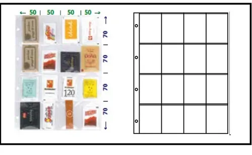 LINDNER 4066 Einsteckblätter Publica L A4 Glasklar 16x 70x50mm 1