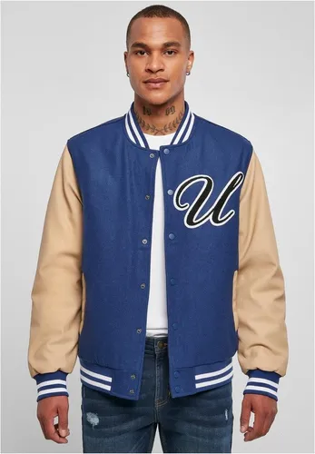 Urban Classics Herren Big U College Jacket - Funktionsjacke im College-Style, aus 50% Wolle und 50% Viskose, mit weichem Taft-Futter und lässiger Oversize Passform für optimalen Tragekomfort.