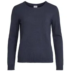 Vila Damen Strickpullover O-Neck L/S Knit Top - Pullover für Damen aus leichtem, elastischem Strick mit Rippdetails für optimalen Tragekomfort und stilvolles Design.