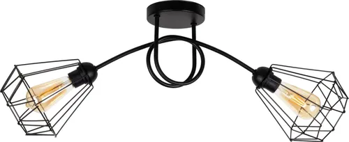 Deckenlampe Metall Schwarz 90 cm 2-flammig - Moderne 2-flammige Deckenleuchte aus schwarzem Metall, ideal für Wohnzimmer und Flur. Stilvolles Retro-Design mit vielseitigem Einsatz in jedem Raum.