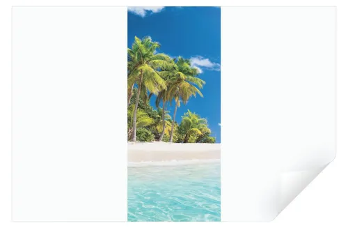 Türtapete Selbstklebend Strand Meer Natur - 91x211 cm - Türaufkleber für Wohnzimmer, Küche und Bad, selbstklebend und UV-beständig für eine einfache Montage und lange Haltbarkeit.