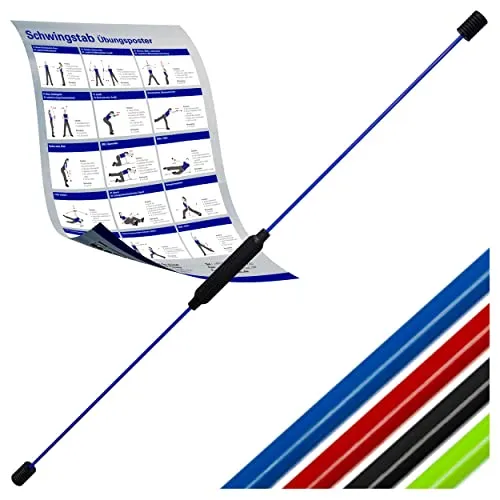 Sport-Tec Schwingstab 160 cm - Effektives Training für die Rückenmuskulatur - Kleine Fitness-Geräte mit gummiertem Griff für sicheren Halt und steuerbaren Intensitäten, ideal zur Stärkung der stabilisierenden Muskulatur.