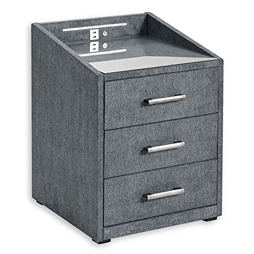 Mid.you Nachtschrank, Anthrazit - Praktischer Nachtschrank aus Kunststoff mit 3 Schubladen, ideal für dein Schlafzimmer, Maße: 47x61x46 cm, bietet viel Stauraum und modernes Design.