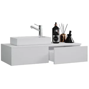 VCM 2-tlg Set Waschplatz für Gäste WC - Gudas - Badmöbel-Set mit elegantem Unterschrank und Keramikwaschbecken, ideal für platzsparende Lösungen im Gästebad.