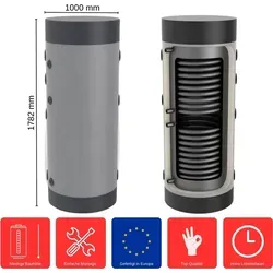 Heizungs-Pufferspeicher 750 L HP-2-750 Standspeicher Heizkreis Pufferspeicher - Grau