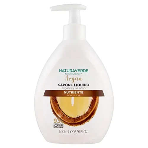 Naturaverde | Natural Beauty Flüssigseife Argan, Flüssigseife Hände, Handseife, Gesichtsseife, Flüssigseife für Hände, pflegend, 500 ml