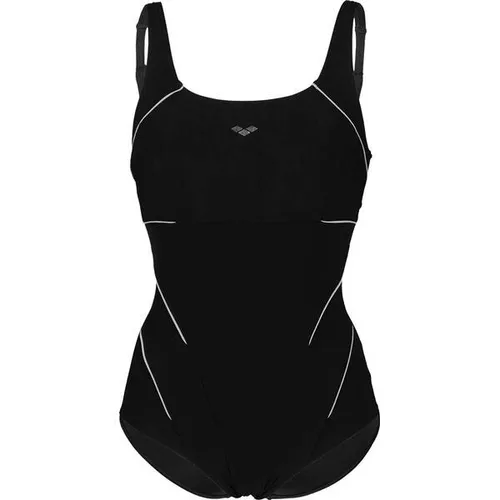 Arena Jewel Badeanzug Damen in black-white, Größe 40 - Badeanzug mit konturierenden Nähten und seitlichen Streifen, die die Figur betonen; ideal für Schwimmerinnen, die Komfort und Stil suchen.