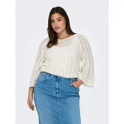 ONLY Carmakoma Damen Carnola Life 3/4 KNT Noos Pullover, Cloud Dancer, XL EU - Eleganter 3/4 Arm Pullover für Damen, ideal für lässige und schicke Outfits.