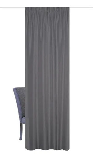 Home Basics Vorhang Eskimo 175 x 135 cm Thermoschal grau - Der Home Basics Eskimo Thermoschal 175 x 135 cm in Grau bietet durch seine spezielle Struktur einen modernen Look. Mit einem praktischen Bügelband ist eine einfache Montage möglich. Ideal für viele Fenstergrößen und pflegeleicht waschbar bei 30°C.