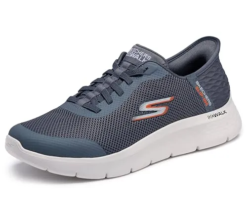Skechers Herren Sneaker GO WALK FLEX, grau, Gr. 41 - Sportlicher Sneaker für Herren mit innovativem Slip-Ins Design für müheloses Anziehen. Der Air-Cooled Memory Foam sorgt für optimalen Komfort und Atmungsaktivität.