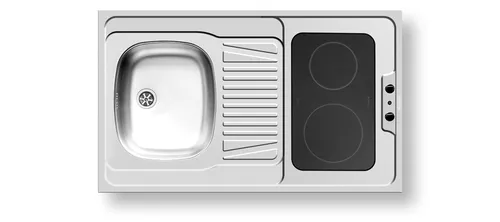 Pyramis Edelstahlspüle mit Glaskeramikkochfeld 100 x 60 cm von Pyramis